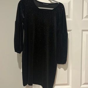 NALLY+Millie Black sparkle velvet dress - small